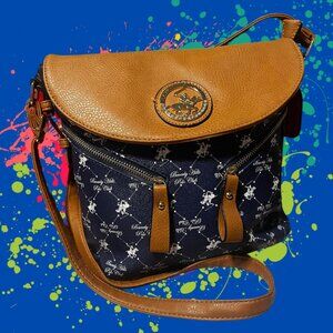 Beverly Hills Polo Club Blue  Crossbody Bag 10x10"